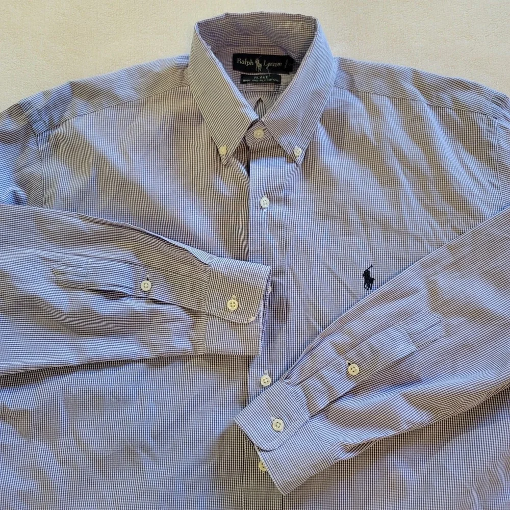 Polo Ralph‎ Lauren Button Down Mens M Purple Gingham Blake Cotton Check Shirt